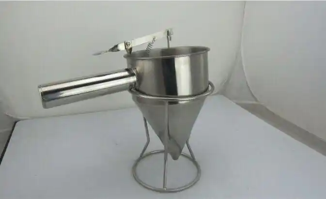 不锈钢章鱼漏斗小丸子工具锥形漏斗做奶油蛋糕尖嘴漏斗送架子包邮