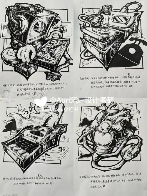 沟通与交流主题黑白装饰画图形创意设计