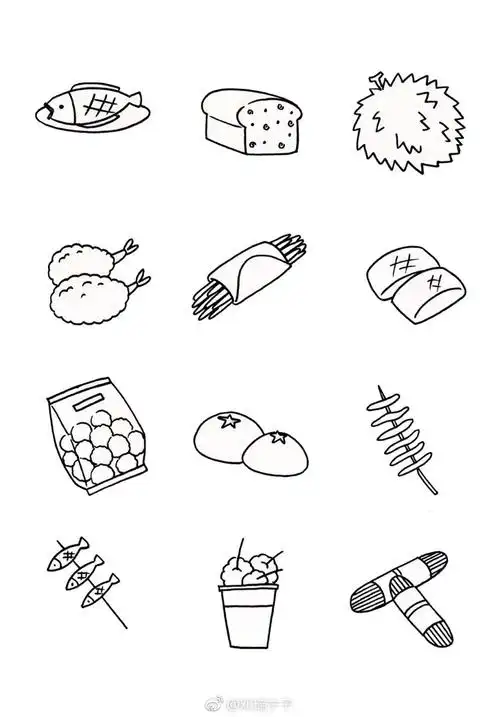食物图案简笔画图片