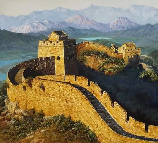 著名油画艺术家萧鹏金色长城数字藏品上线长城数艺