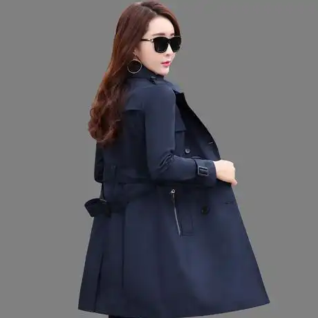 2017春装新款大码女装时尚修身女式英伦风衣外套女中长款潮春秋