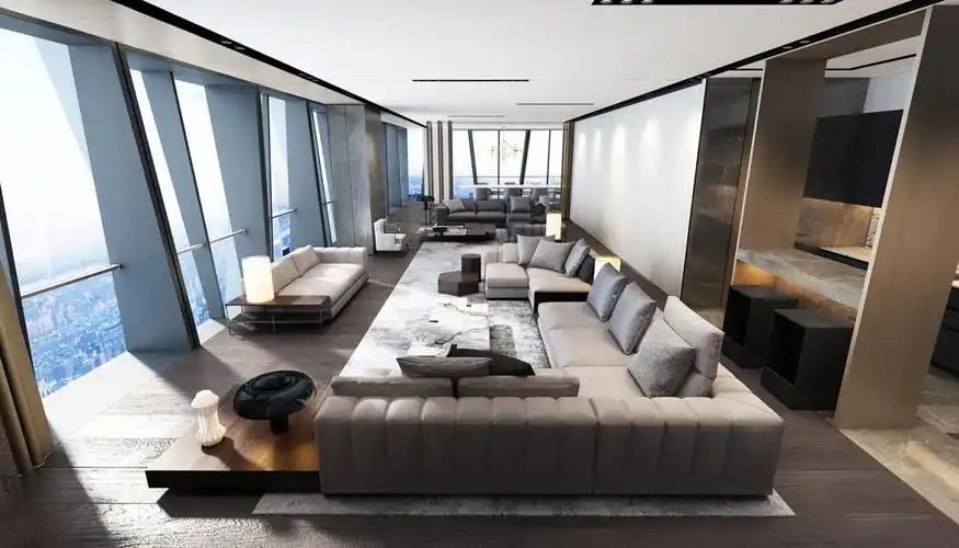 1200㎡的大平层装修完工一进门要喊在餐厅的人不用手机都不行