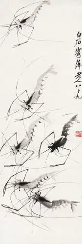 齐白石 六虾图