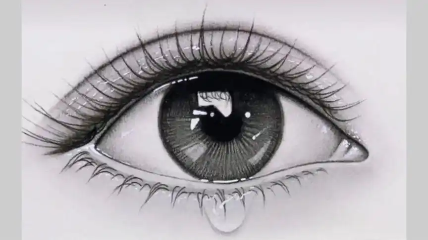 手绘 素描 滴泪眼睛