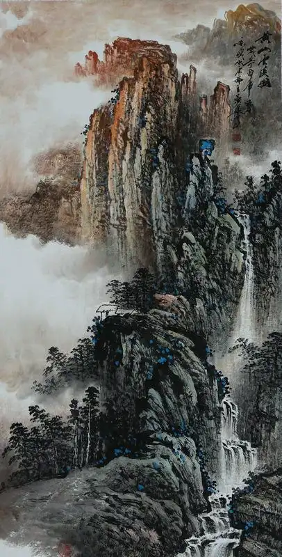 《黄山云海》吕少华 四尺竖幅 - 山水画 - 开福字画收藏网