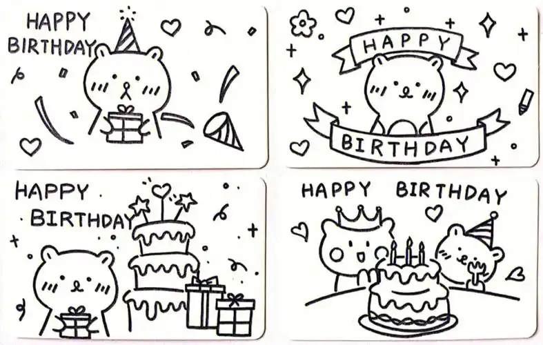 手绘涂鸦简笔画Ⅰ生日贺卡小卡片