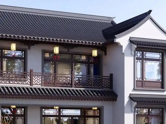 二层仿古中式别墅开间11.8米进深13米