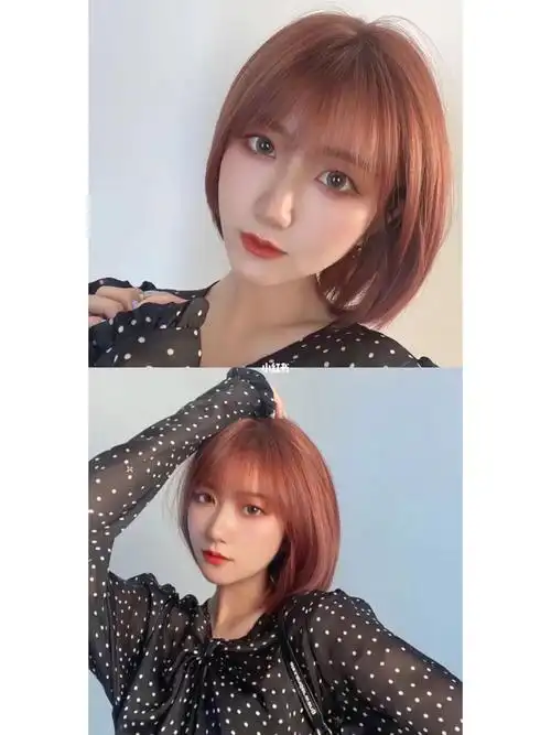 短发一定要尝试的颜色-粉橙色系