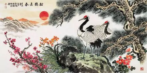 17.松鹤长春 137x68cm 2018年