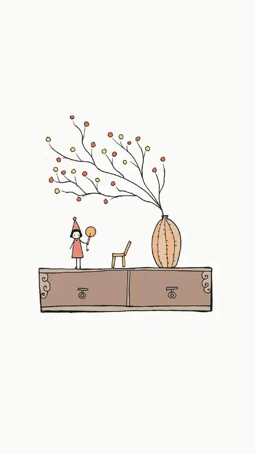 小清新简约插画图片手机壁纸