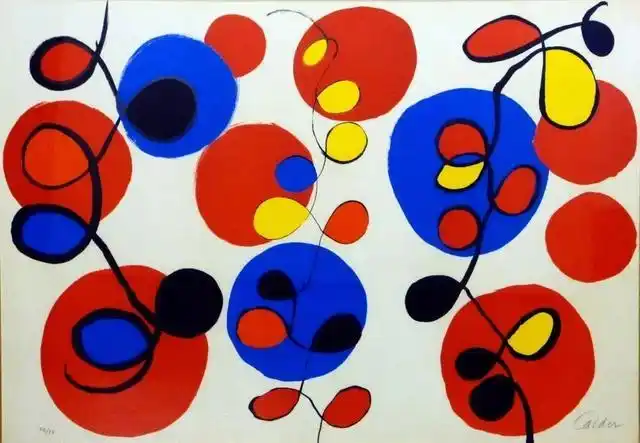 他生物形态的抽象作品来自于超现实主义,他充分欣然米罗,并支持米罗