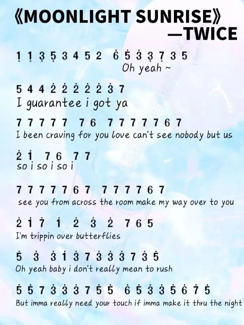 twice《moonlight sunrise》完整版简谱# - 抖音