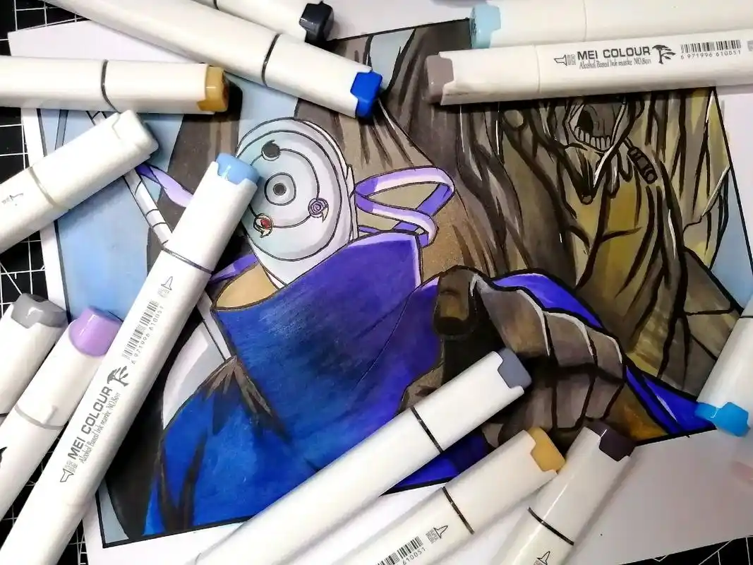 白面具手绘.看我光速更新#手绘教程 #带土 - 抖音