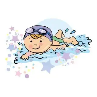 卡通游泳运动员