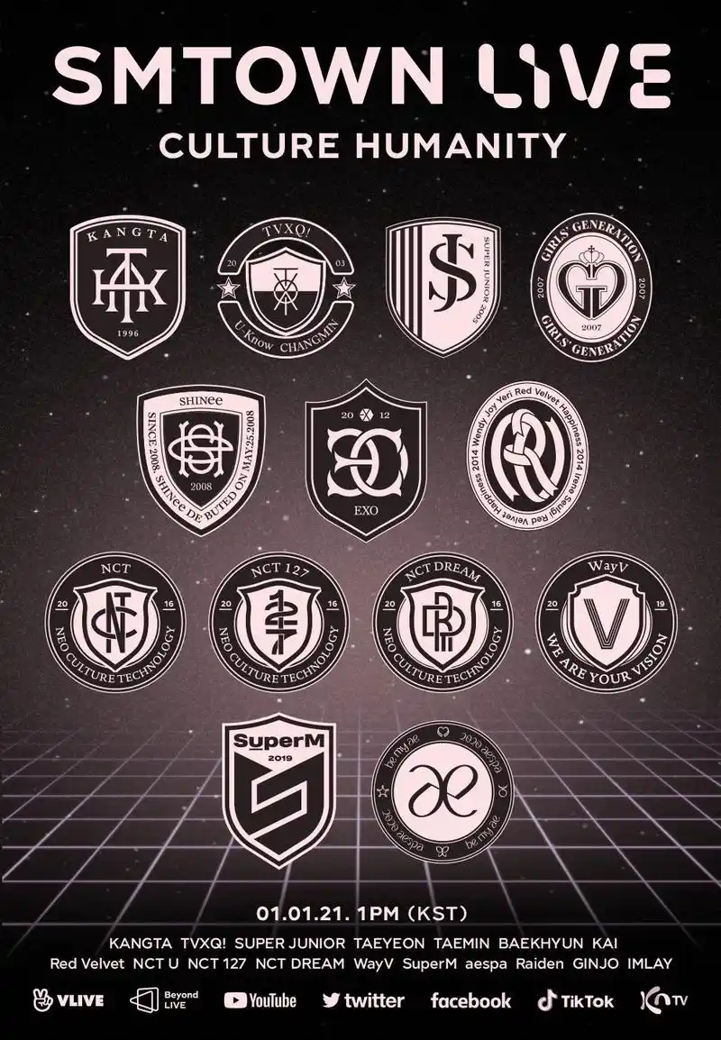 red velvet→aespa,"smtown live"演唱会,1月1日全球免费转播
