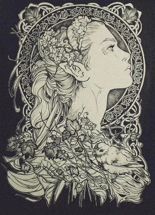 手绘少女黑白装饰画练习 - luminous-k - 图虫