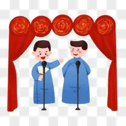 卡通手绘舞台相声表演元素
