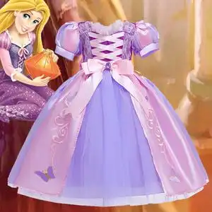 22外贸新迪士尼苏菲亚长发公主女童洋气公主裙生日表演礼服连衣裙
