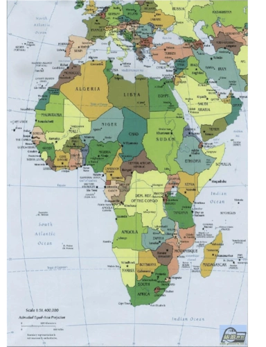 非洲地图英文版