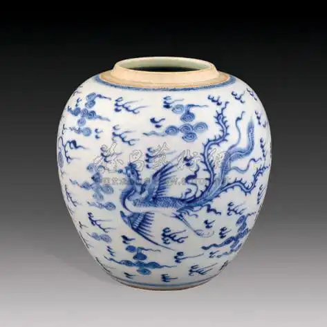 2056清康熙青花龙凤罐