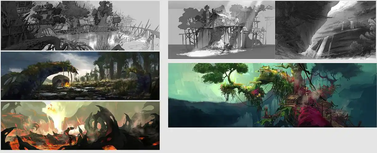 一些动画电影的场景概念