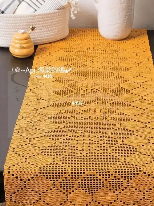 一组方眼桌布图解_桌布_钩针_手工制作_钩针编织_钩针图解_兴趣爱好