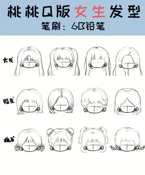 ipad绘画简笔画q版女生头发的画法