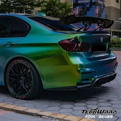 宝马m4汽车改色贴膜teckwrap美国秃鹰 rd06溢彩山脉绿