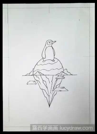 水彩手绘插画教程:南极小企鹅的画法