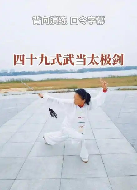 四十九式武当太极剑(背向演练 口令字幕)