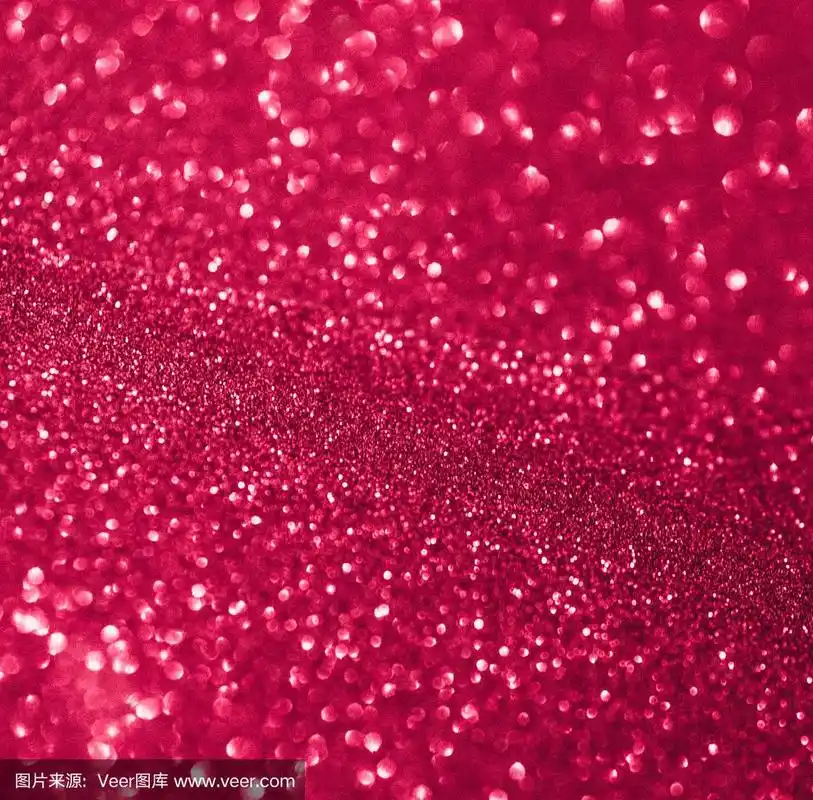 圣诞红粉色装饰在闪闪发光的背景