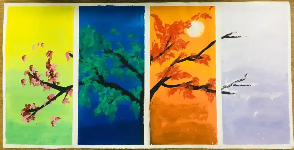 这幅画我叫它《春夏秋冬》.