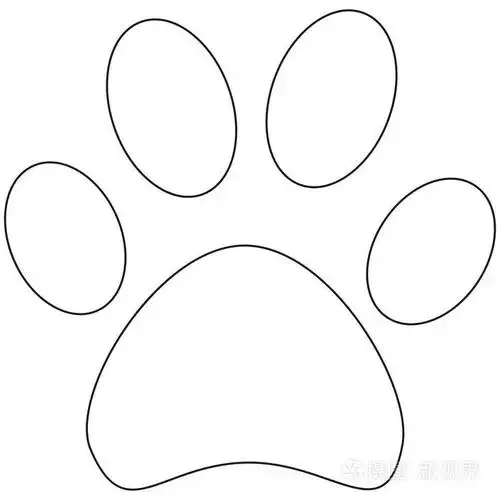 线条艺术猫爪足迹图标海报