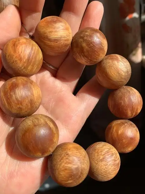 东北原生态琥珀木手串北沉香木珠22 松明子名包阴沉木男女手链 原生态