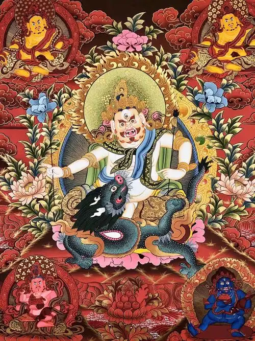 010kumarlama白财神未装裱唐卡