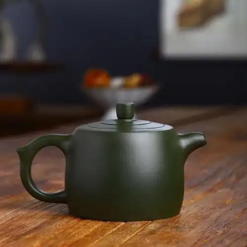 茶壶宜兴绿泥紫砂原矿紫砂壶井栏壶中品茶泡黄茶壶