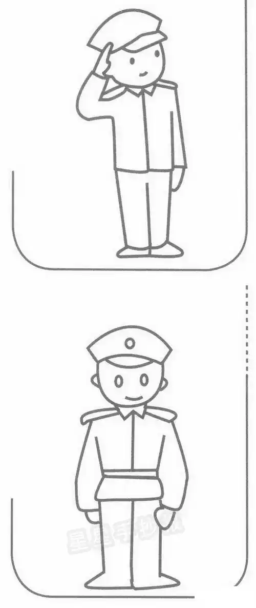 警察简笔画 警察简笔画儿童画