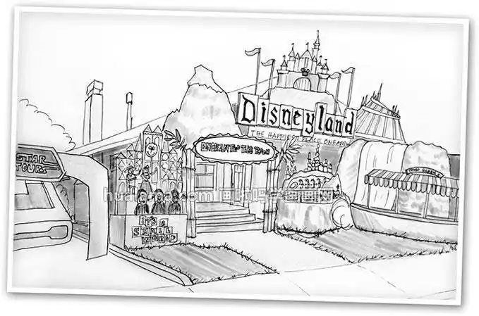 迪士尼乐园怎么简笔画