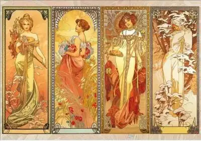 《四季》the four seasons 1896 阿尔丰斯 · 穆夏 alphonse mucha