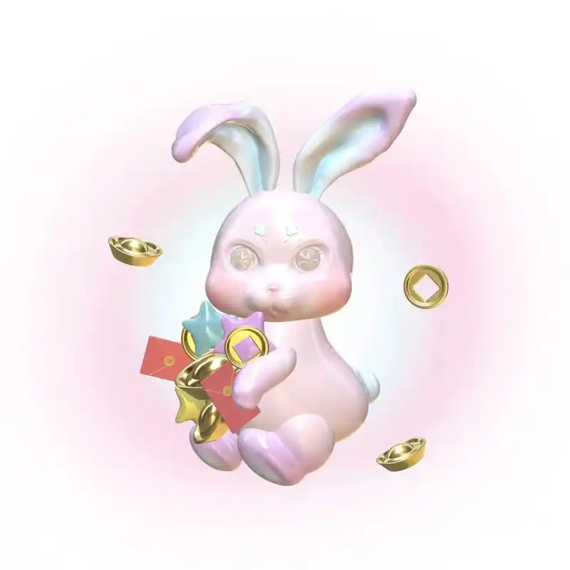 3d可爱兔兔暴富头像