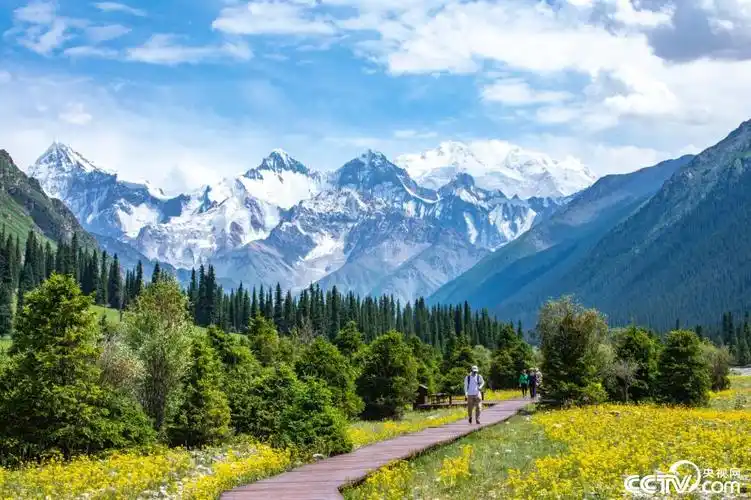 新疆伊犁夏塔景区雪山巍峨