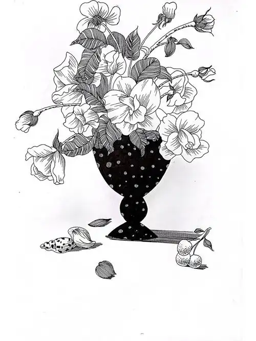 速写写生  #素描画  #静物速写  #速写  #黑白线描  #黑白装饰画