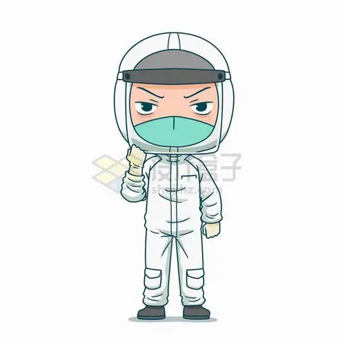 穿戴防护服的卡通医护人员png图片免抠矢量素材