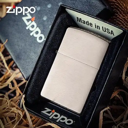 打火机zippo正版拉丝经典光板简约男士防风煤油zippo