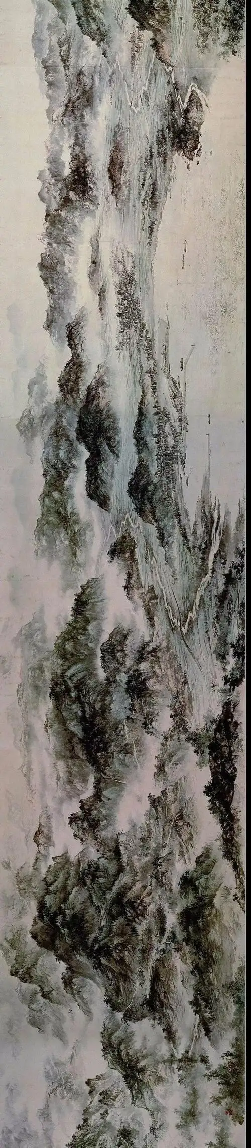 6710位画家花7个月完成的215尺长卷山水巨养眼