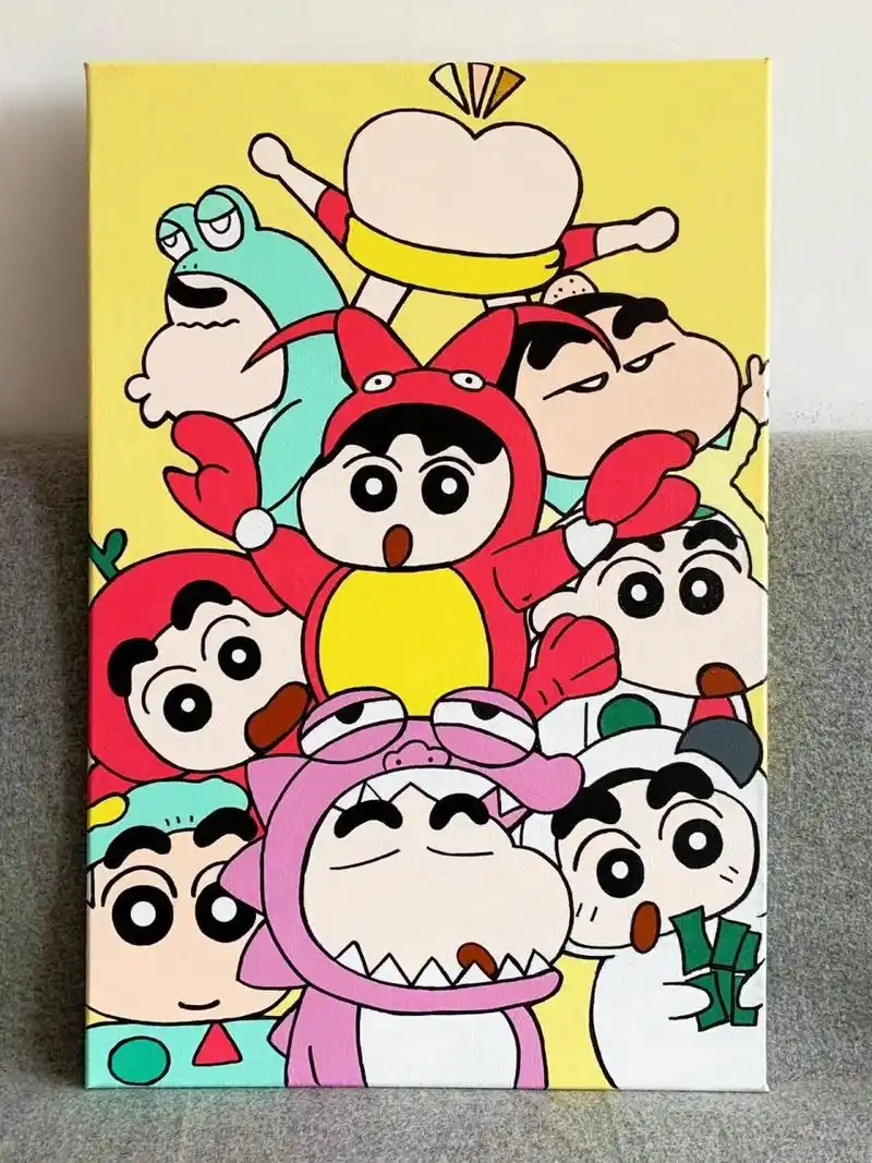 蜡笔小新|线稿教程|丙烯画|装饰画|颜色表 蜡笔小新来了!