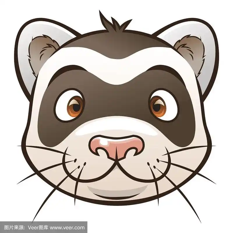 可爱的卡通雪貂