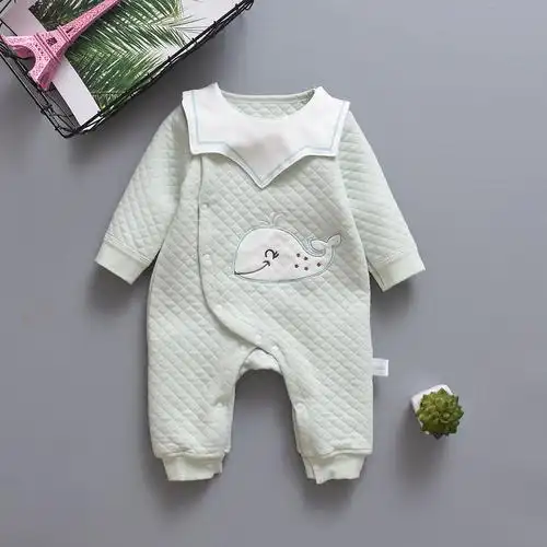 婴幼儿连体衣男女宝宝丝绵可爱保暖哈衣潮连身衣