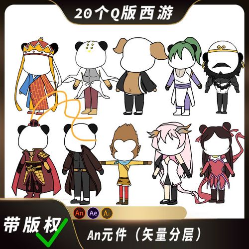 an人物沙雕动画西游人物q版二次元都市孙悟空观音如来唐三藏角色