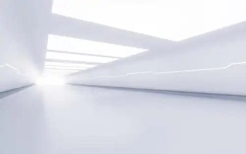 白色科技感隧道3d渲染